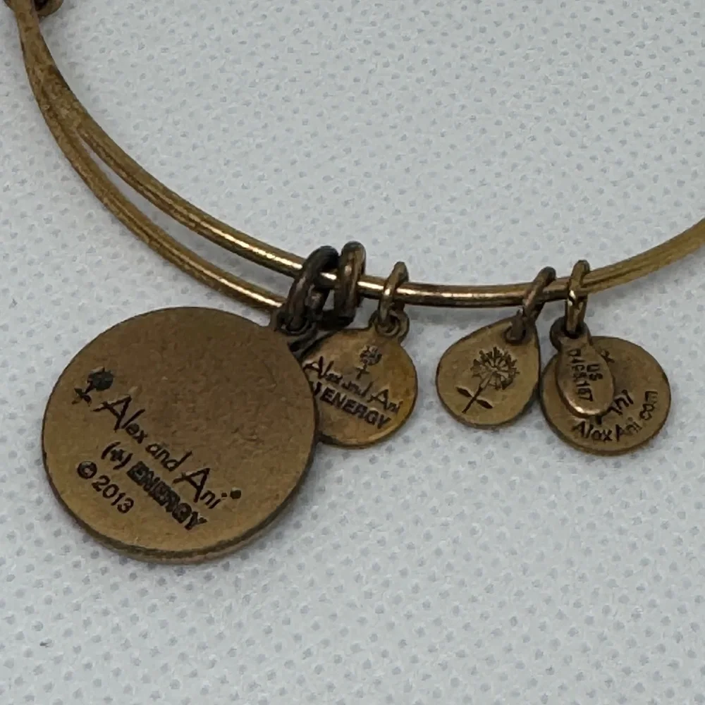 🐏 Alex and Ani Aries Zodiac Charm Bangle Bracelet (Gold Tone)